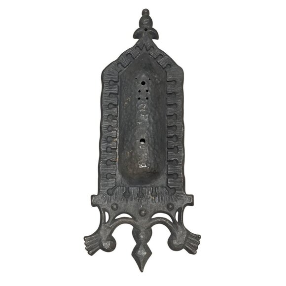 Antique Gothic Wall Sconce Plate Black Metal Cast IronMedieval